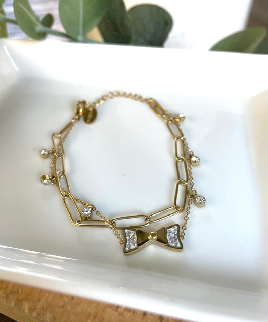 Bow & Link Bracelet-Little Girl