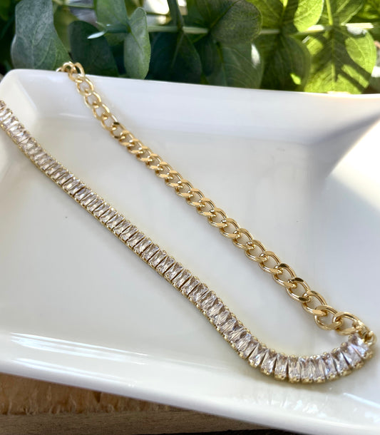 Rhinestone Link Necklace