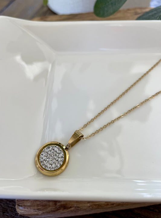 Pave In Lay Necklace