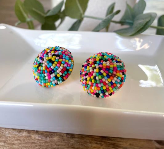 Beaded Statement Studs