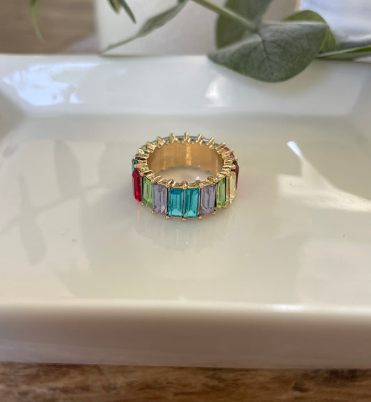 All The Colors Baguette Ring