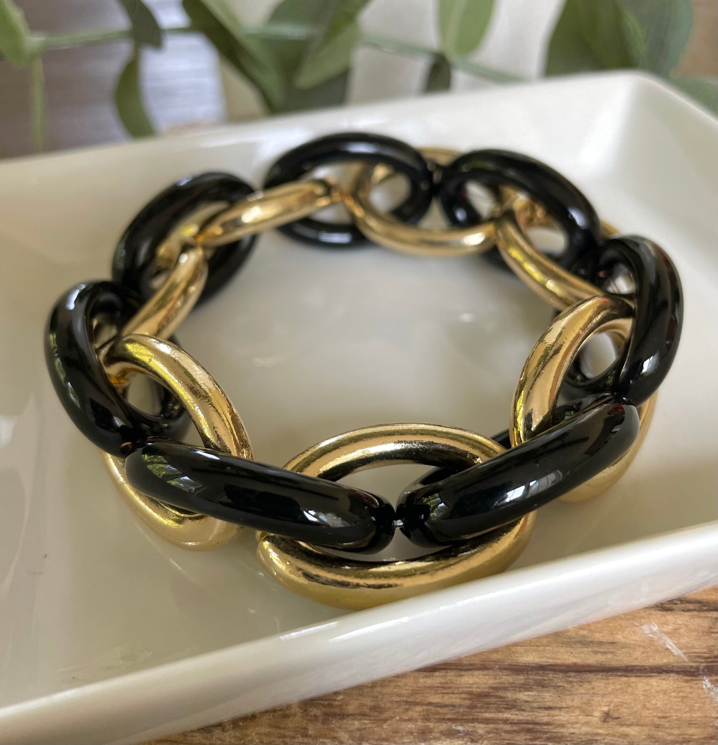 Black & Gold Link Bracelet