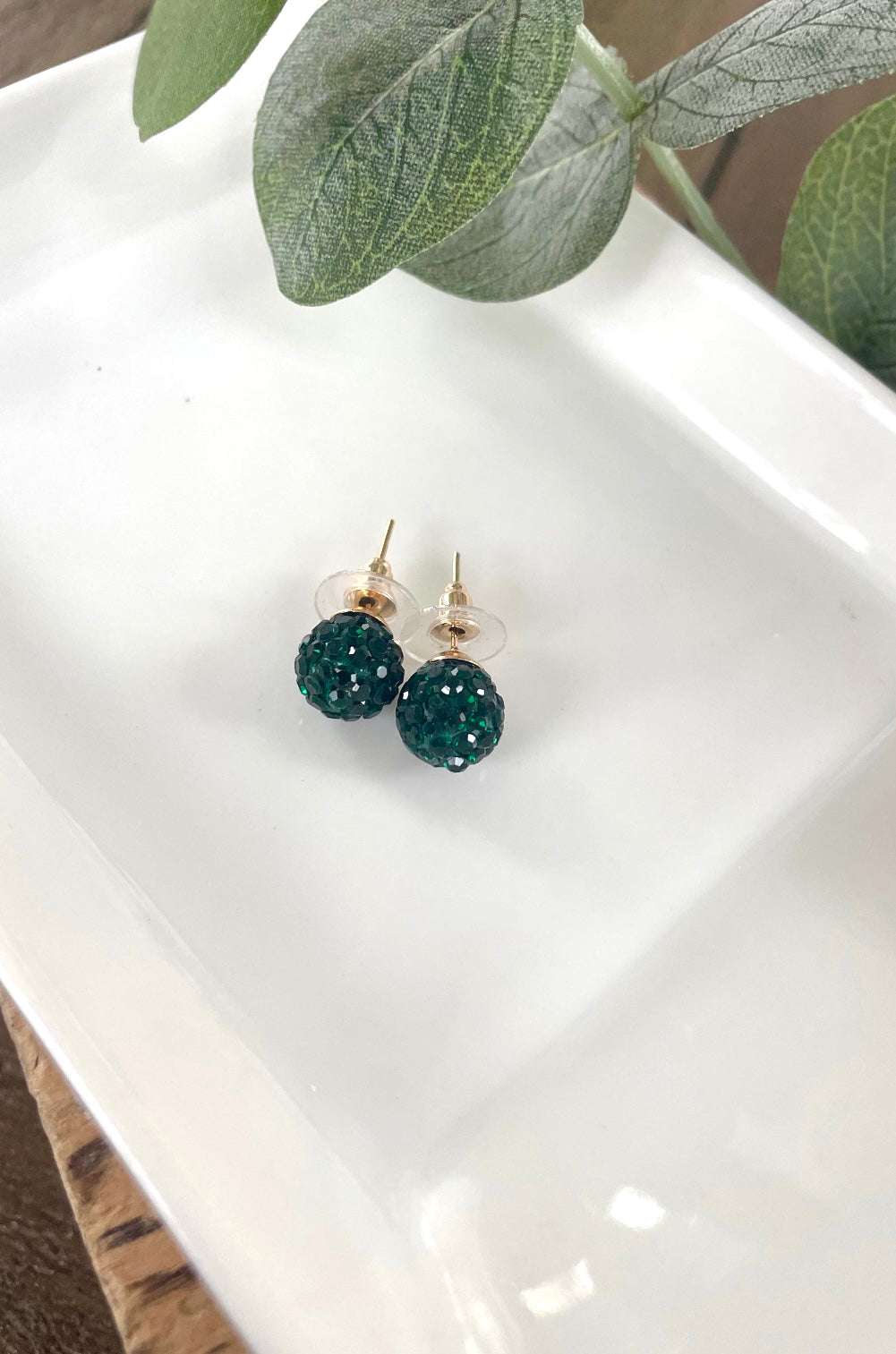 Green Stud Earrings