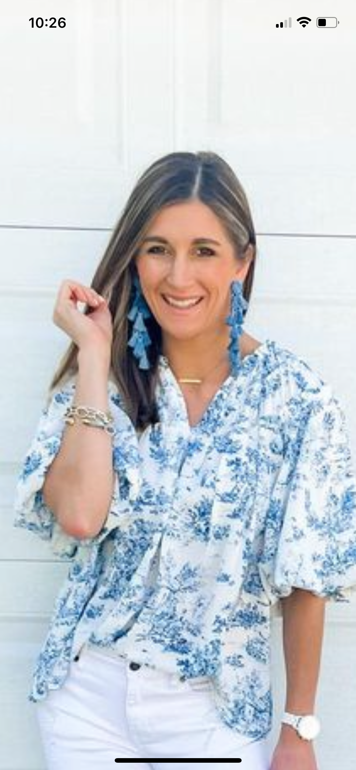 Beaded Tassel Drop Earrings-Blue