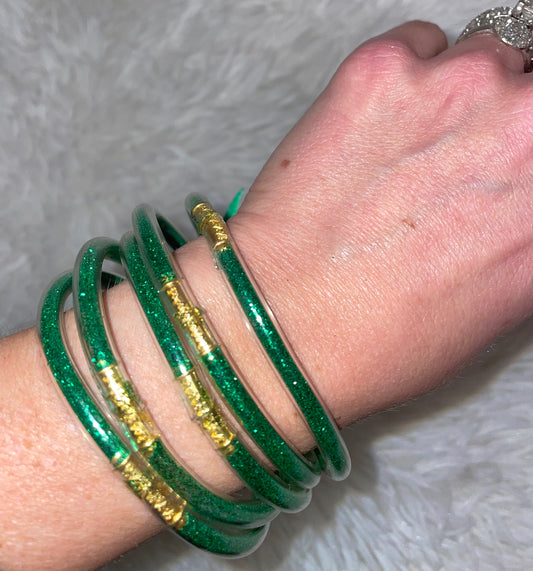 Green Glitter Bangles