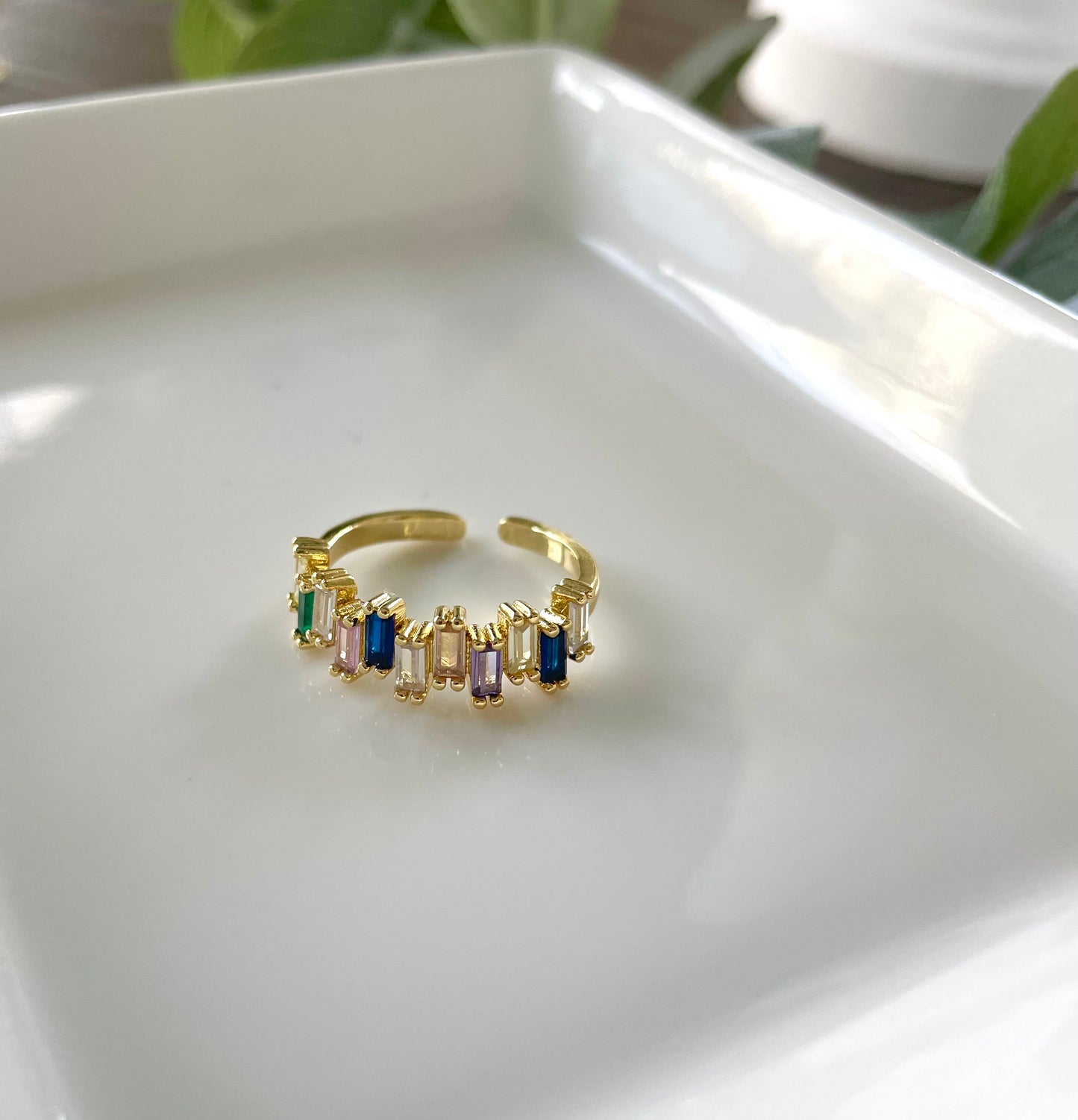 Multicolor Baguette Ring