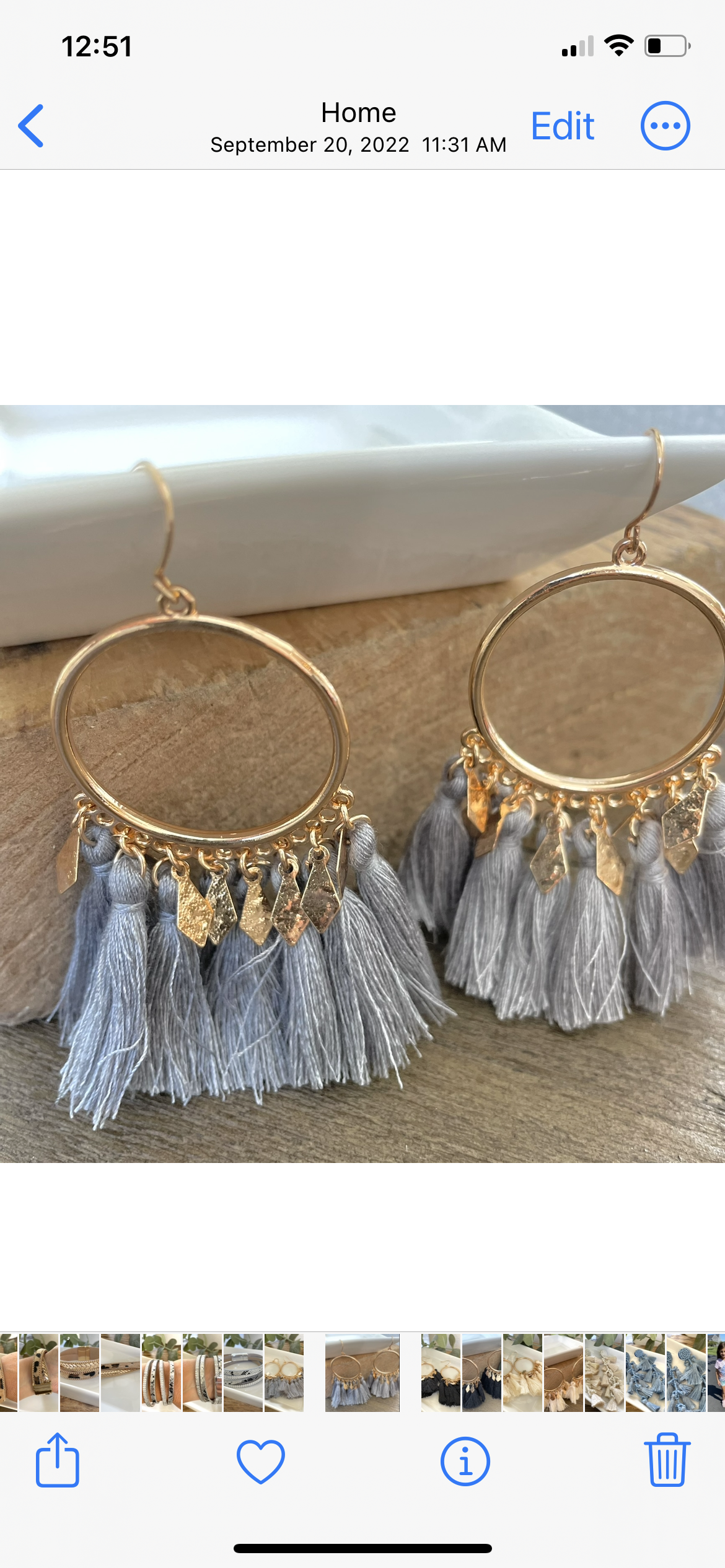 Grey Fringe & Hoop Earrings