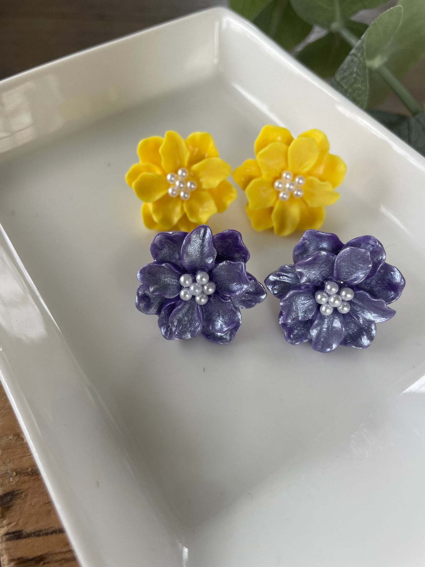 Yellow Flower Studs